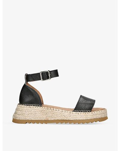 Carvela Kurt Geiger Chase Rope-embellished Leather Sandals - Black