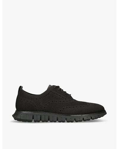 Cole Haan Zerøgrand Wingtip Stitchlite Knitted Oxford Shoes - Black