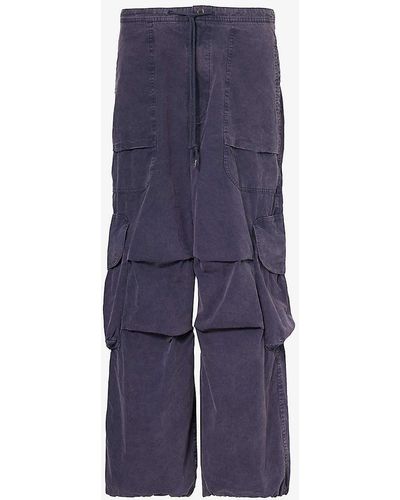 Entire studios Freight Wide-leg Relaxed-fit Cotton Cargo Trousers - Blue