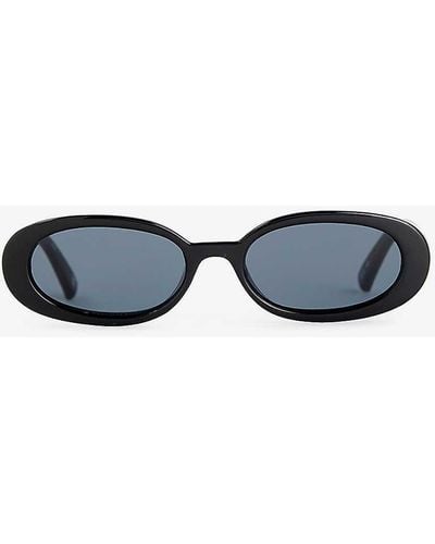 Le Specs Outta Love Oval-frame Plastic Sunglasses - Blue