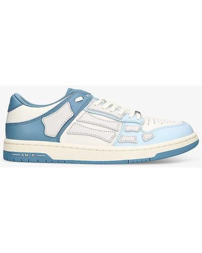 Amiri Skel Panelled Leather Low-top Trainers - Blue