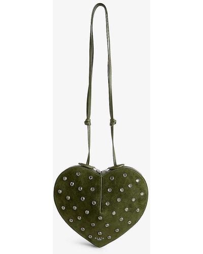 Alaïa Le Coeur Stud-embellished Cross-body Bag - Green