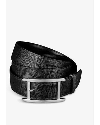 Cartier Tank De Reversible Leather Belt - Black