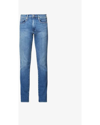 FRAME L'homme Slim-fit Slim-leg Cotton-blend Denim Jeans - Blue