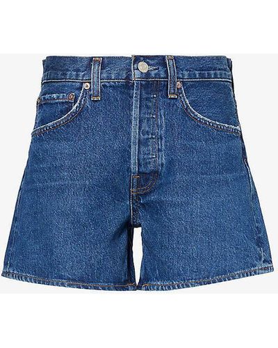 Agolde Parker High-rise Denim Shorts - Blue