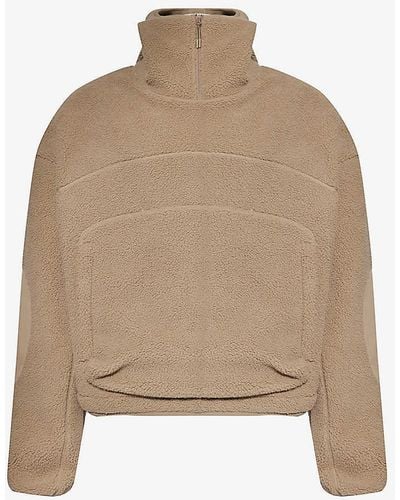 Entire studios Funnel-neck Oversized-fit Fleece Sweatshirt - Natural