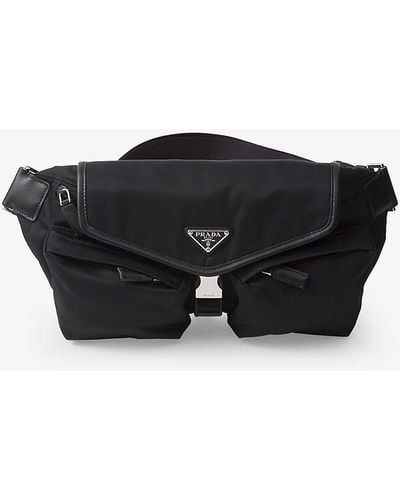 Prada Re-nylon Recycled-nylon And Leather Shoulder Bag - Black