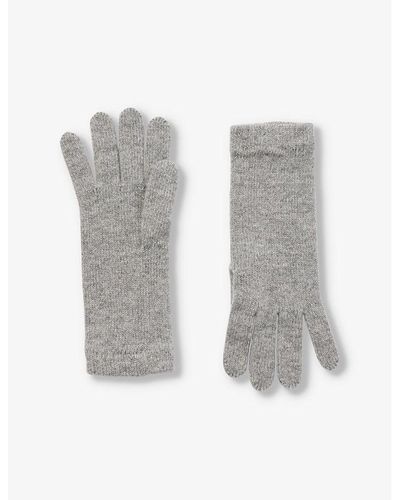 Johnstons of Elgin Ribbed-cuff Knitted Cashmere Gloves - Gray