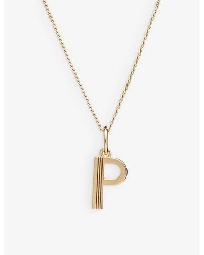 Rachel Jackson Art Deco P Initial 22ct Yellow Gold-plated Sterling-silver Necklace - Metallic