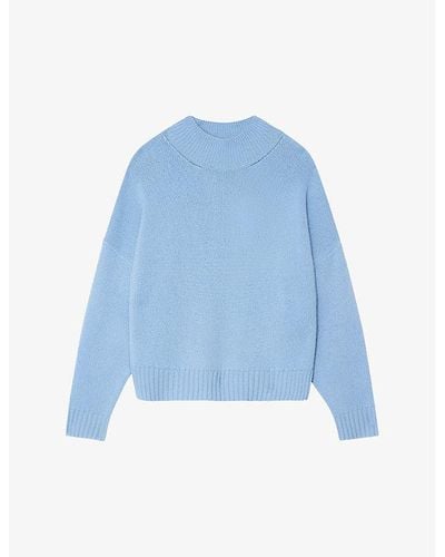 IRO Iria High-neck Cashmere Knitted Sweater - Blue