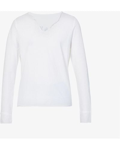 Zadig & Voltaire Tunisien Brand-appliqué Cotton-jersey Top - White