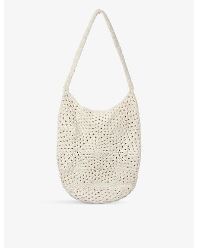 The White Company Crochet Cotton Tote Bag - White