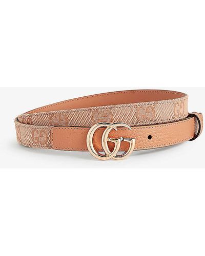 Gucci Logo-buckle Leather Belt - Pink
