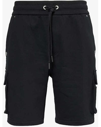 Moose Knuckles Hartsfield Brand-logo Cotton-jersey Shorts - Blue