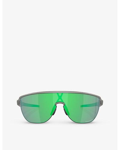 Oakley Oo9248 Corridor Shield-shape Acetate Sunglasses - Green