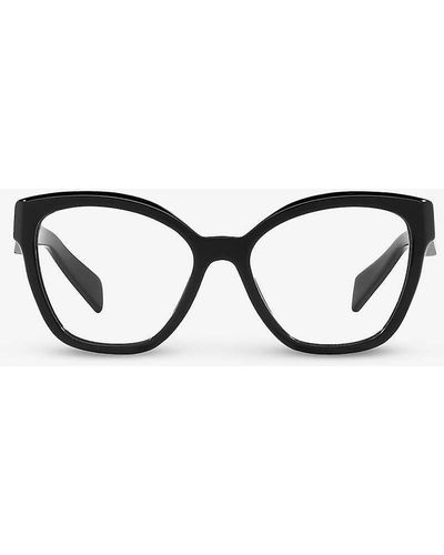 Prada Pr 20zv Cat-eye Acetate Glasses - Black