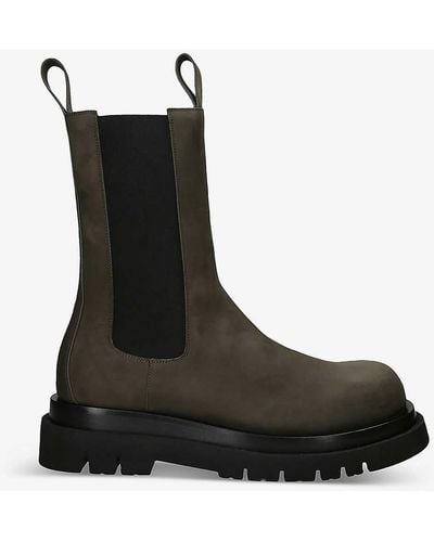 Bottega Veneta Lug Elasticated-side Leather Boots - Black