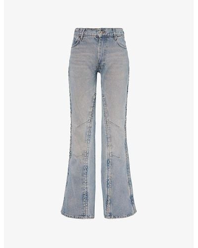 Y. Project Hook And Eye Flared-leg Mid-rise Jeans - Blue