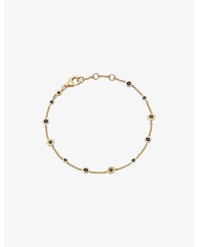 Astley Clarke Polaris North Star 18ct Yellow Gold-plated Vermeil Sterling-silver And Black Spinel Bracelet - Metallic