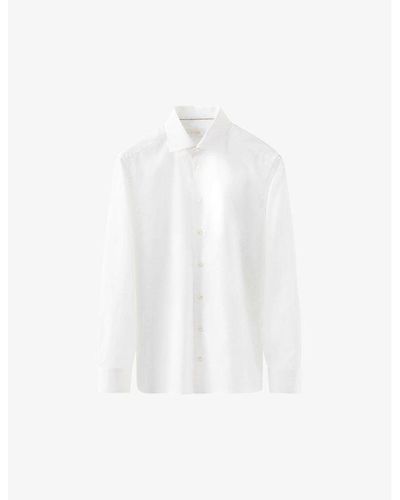 Eton Elevated-twill Regular-fit Cotton Shirt - White