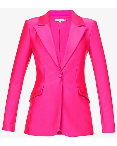 GOOD AMERICAN Compression Shine Sculpted Slim-fit Stretch-woven Blazer X - Pink