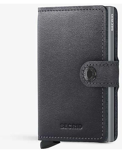 Secrid Miniwallet Original Leather And Aluminium Wallet - Grey