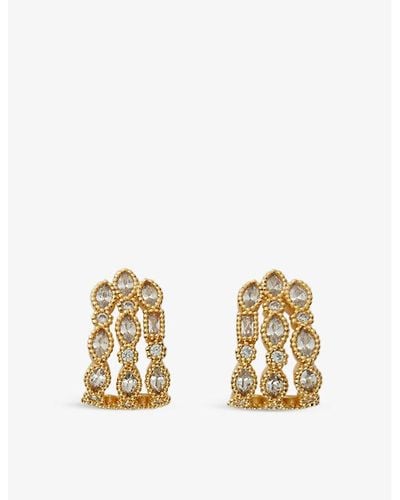 Maje Rhinestone-embellished Gold-plated Recycled-brass Earrings - Metallic