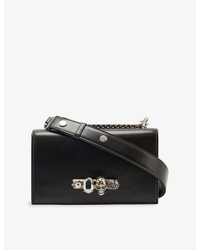 Alexander McQueen Jeweled Satchel Leather Cross-body Bag - Black