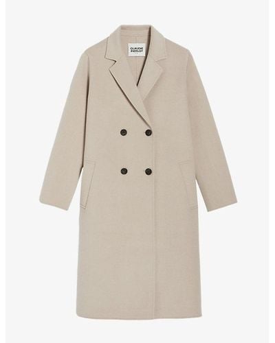 Claudie Pierlot Galantbis Straight-fit Double-breasted Wool Coat - Natural