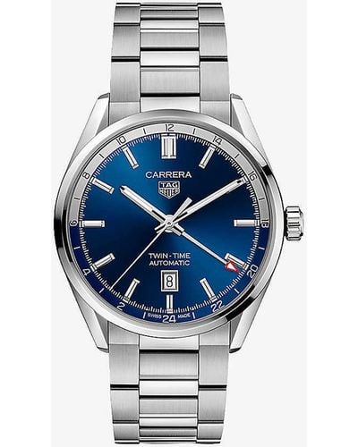 Tag Heuer Wbn201a.ba0640 Carrera Stainless-steel Automatic Watch - Blue