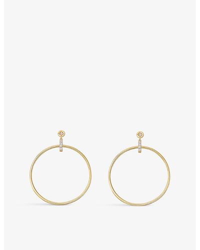 Astley Clarke Polaris 18ct Yellow Gold-plated Vermeil Sterling-silver And White Sapphire Hoop Earrings - Metallic