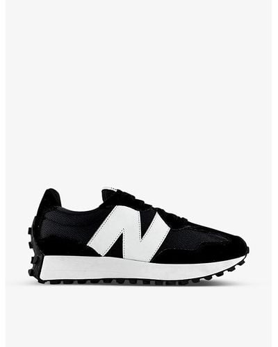 New Balance 327 Suede And Mesh Low-top Trainers - Black
