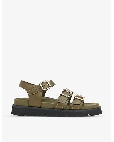 Whistles Jemma Chunky Cleated-sole Leather Sandals - Green