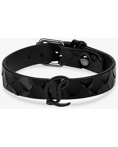 Christian Louboutin Logo-buckle Leather Bracelet - Black