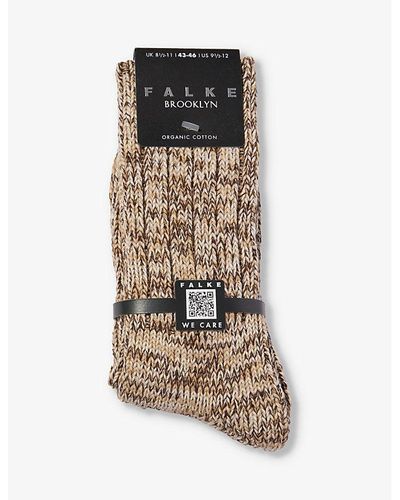 FALKE Brooklyn Cable Knit Stretch-organic-cotton Blend Socks - Multicolor