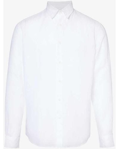 Sunspel Curved-hem Regular-fit Linen Shirt X - White