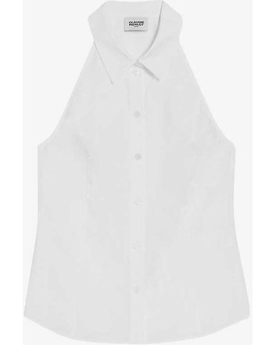 Claudie Pierlot Camilly Sleeveless Cotton Shirt - White