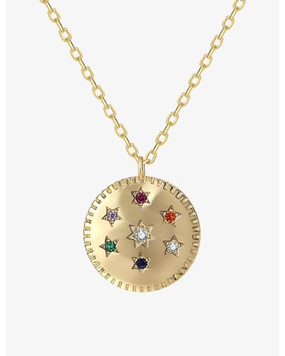 Celeste Starre Rainbow Supershine 18ct -plated Brass And Zirconia Pendant Necklace - Metallic