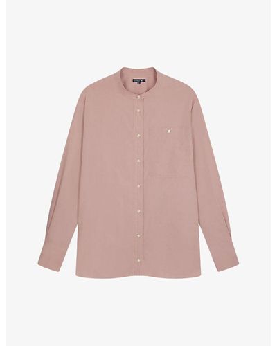 Soeur Vannes Stand-collar Buttoned-cuff Cotton Shirt - Pink