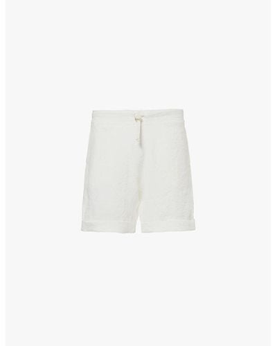 Marané Folded-cuff Drawstring-waist Linen Shorts - White