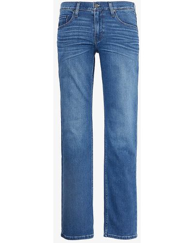 PAIGE Normandie Straight-leg Mid-rise Stretch-denim Jeans - Blue