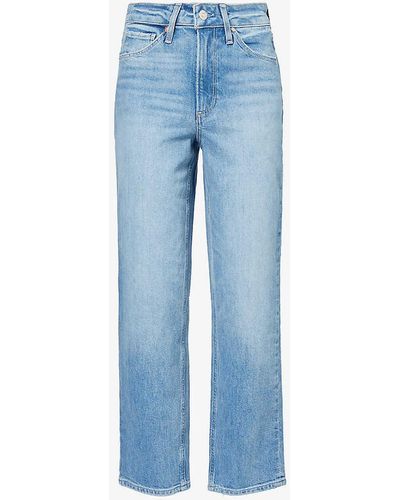 PAIGE Sarah Straight-leg Mid-rise Stretch-organic Denim Jeans - Blue
