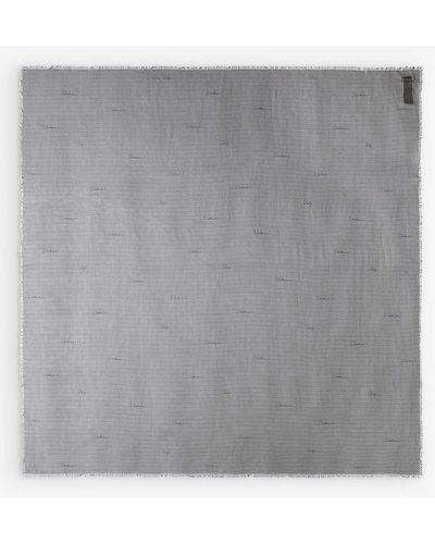 Zadig & Voltaire Kerry Branded-print Woven Scarf - Grey