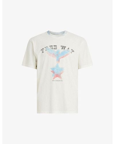 AllSaints Indy Graphic-print Relaxed-fit Organic-cotton T-shirt X - White