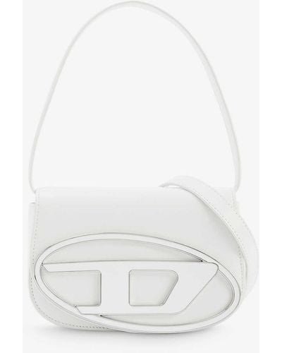 DIESEL 1dr Logo-plaque Leather Shoulder Bag - White