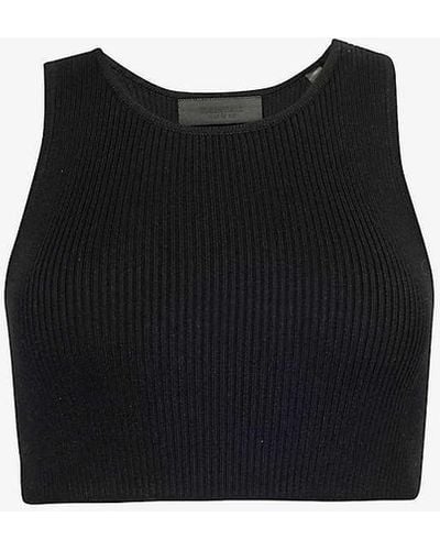 Fear Of God Cropped Rib-knitted Tank Top - Black