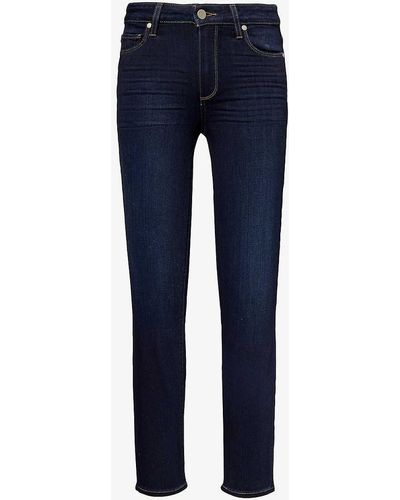 PAIGE Hoxton Tapered-leg Mid-rise Stretch Denim-blend Jeans - Blue