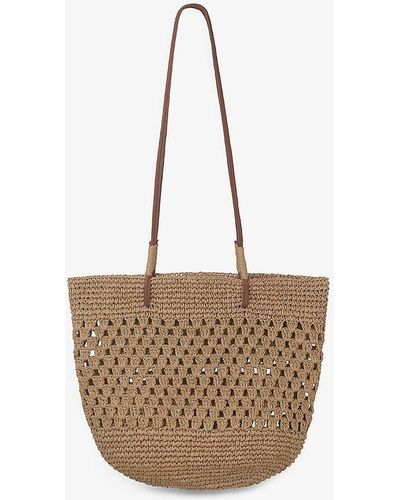 The White Company Wrap-handle Straw Shoulder Bag - White