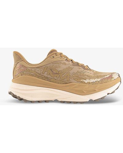 Hoka One One Stinson 7 Panelled Woven Mid-top Platform Trainers - Natural