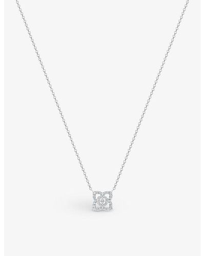 De Beers 18ct White Gold Diamond Pendant Necklace